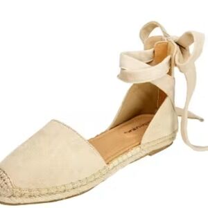 Comfortview Tan Espadrille Sandals with Ankle Straps